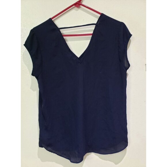 DR2 by Daniel Rainn women's v neck and v back top, navy, size S - Picture 2 of 5